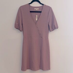 NWT Madewell faux wrap mauve dress